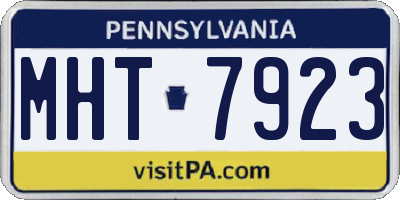 PA license plate MHT7923