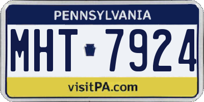 PA license plate MHT7924