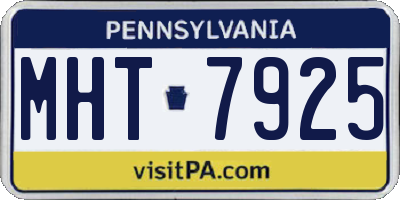 PA license plate MHT7925