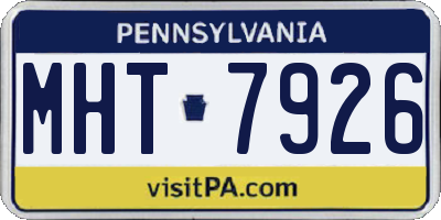 PA license plate MHT7926