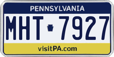 PA license plate MHT7927