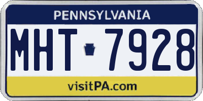PA license plate MHT7928