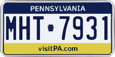 PA license plate MHT7931