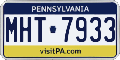 PA license plate MHT7933