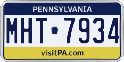 PA license plate MHT7934