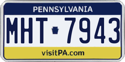 PA license plate MHT7943