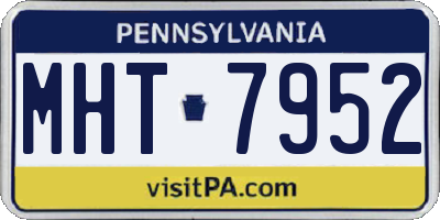 PA license plate MHT7952