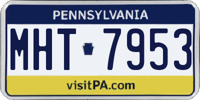 PA license plate MHT7953
