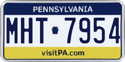 PA license plate MHT7954