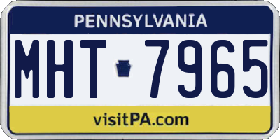 PA license plate MHT7965