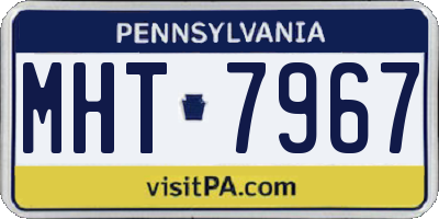 PA license plate MHT7967