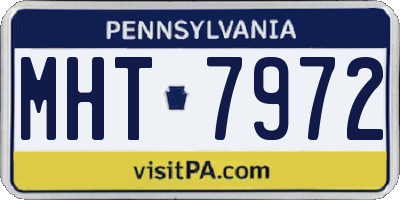 PA license plate MHT7972