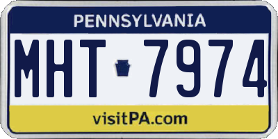 PA license plate MHT7974