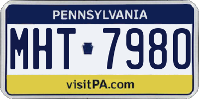 PA license plate MHT7980