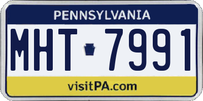 PA license plate MHT7991