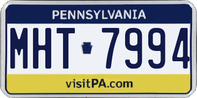 PA license plate MHT7994