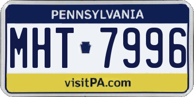 PA license plate MHT7996