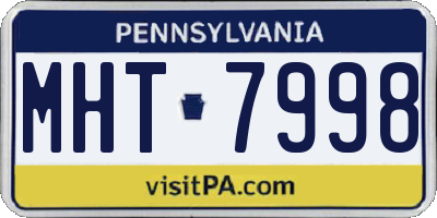 PA license plate MHT7998