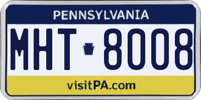 PA license plate MHT8008