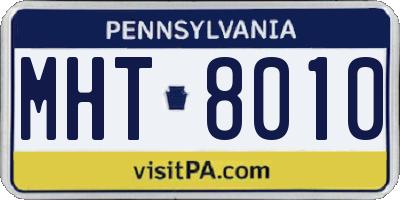 PA license plate MHT8010