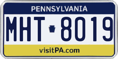 PA license plate MHT8019