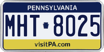 PA license plate MHT8025