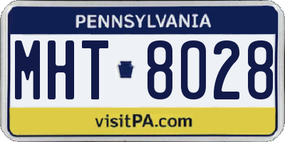 PA license plate MHT8028