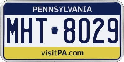 PA license plate MHT8029