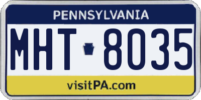 PA license plate MHT8035