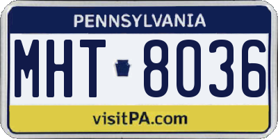 PA license plate MHT8036
