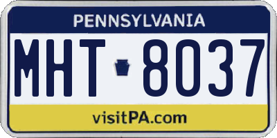 PA license plate MHT8037
