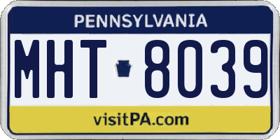 PA license plate MHT8039