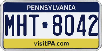 PA license plate MHT8042