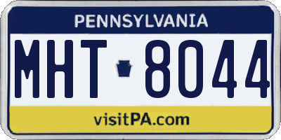 PA license plate MHT8044