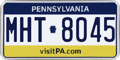 PA license plate MHT8045