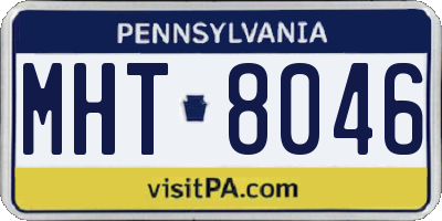 PA license plate MHT8046