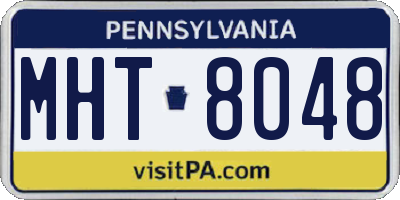 PA license plate MHT8048