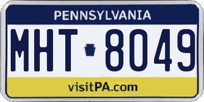 PA license plate MHT8049