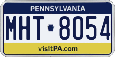 PA license plate MHT8054