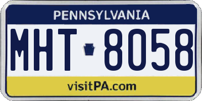 PA license plate MHT8058