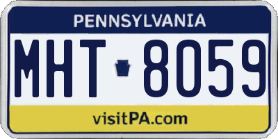 PA license plate MHT8059