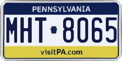 PA license plate MHT8065