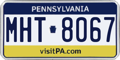 PA license plate MHT8067