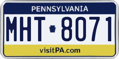PA license plate MHT8071