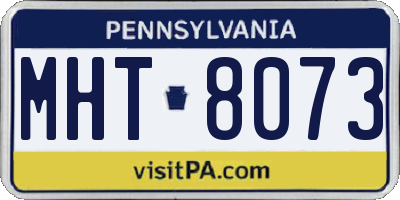 PA license plate MHT8073
