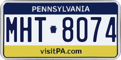 PA license plate MHT8074