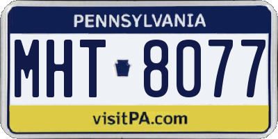 PA license plate MHT8077