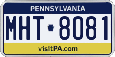 PA license plate MHT8081