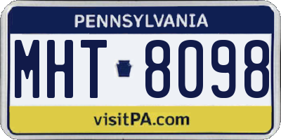PA license plate MHT8098