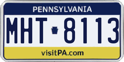 PA license plate MHT8113